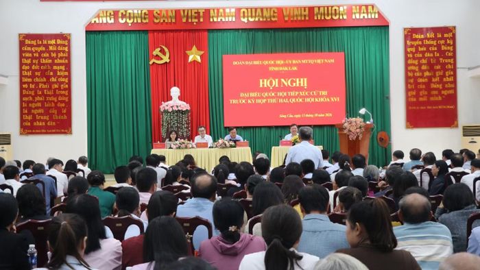 Quang cảnh hội nghị tiếp xúc cử tri. (Ảnh: CTV)
