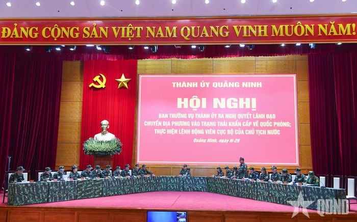 Sau khai mạc, thực hiện nội dung diễn tập: Hội nghị Ban Thường vụ mở rộng ra nghị quyết lãnh đạo chuyển địa phương vào trạng thái khẩn cấp về quốc phòng; thực hiện lệnh động viên cục bộ của Chủ tịch nước. 
