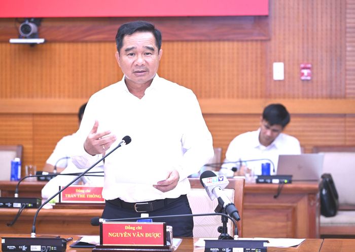 Chủ tịch UBND TPHCM Nguyễn Văn Được phát biểu tại buổi làm việc với Tập đoàn Becamex. Ảnh: VĂN MINH 