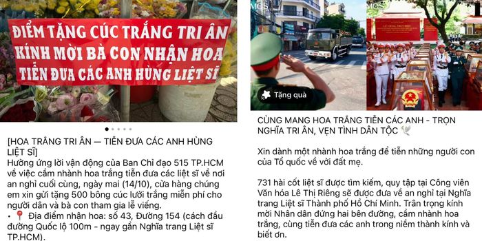  Nhiều lời kêu dành nhành hoa trắng tiễn các Anh hùng liệt sĩ 