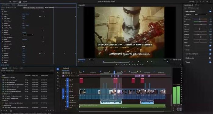 Giao diện cực kỳ chuyên nghiệp của Filmcraft giống hệt với Adobe Premere.