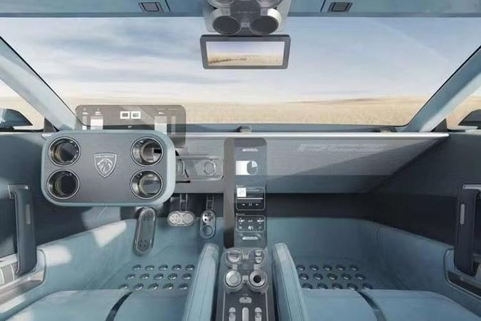 Bên trong nội thất, Peugeot RCZ Vision sở hữu vô-lăng dạng chữ nhật Hypersquare tích hợp công nghệ đánh lái điện tử (steer-by-wire). Hệ thống này cho phép biến đổi tỷ số truyền theo tốc độ: ở tốc độ thấp khi đỗ xe, người lái chỉ cần quay chưa tới một vòng để hết hành trình lái, trong khi tỷ số truyền sẽ đầm chắc hơn khi xe di chuyển ở tốc độ cao.