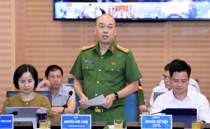 Đại tá Nguyễn Đức Long - Phó Giám đốc Công an TP Hà Nội thông tin về vụ việc - (Ảnh: hanoi.gov.vn).
