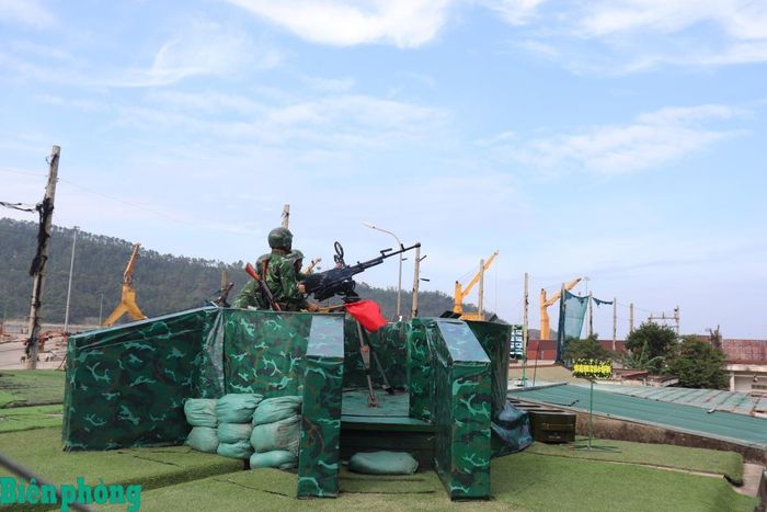 Các đơn vị Bộ đội Biên phòng tỉnh Nghệ An tham gia nội dung phục vụ diễn tập. Ảnh: Viết Lam