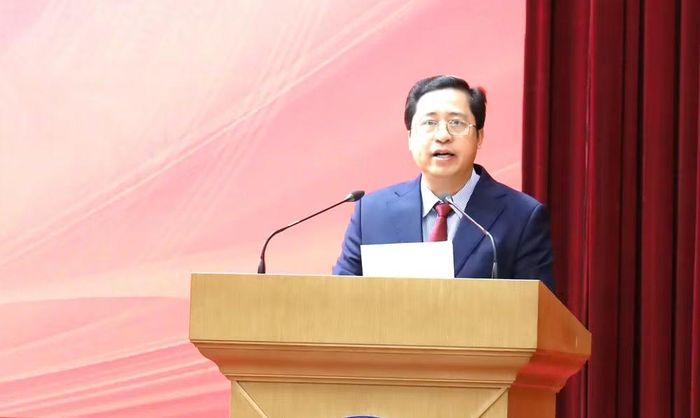 Bí thư Tỉnh ủy Dương Quốc Huy phát biểu tại Hội nghị. Ảnh: laocai.gov.vn