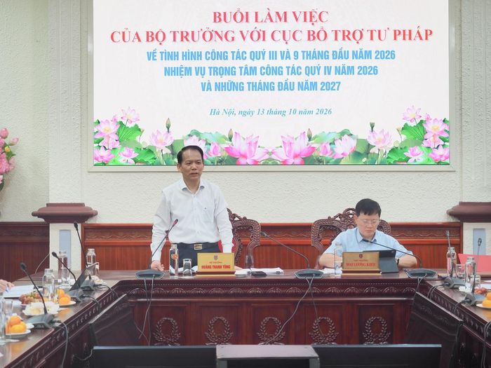 Bộ trưởng Hoàng Thanh Tùng kết luận buổi làm việc.