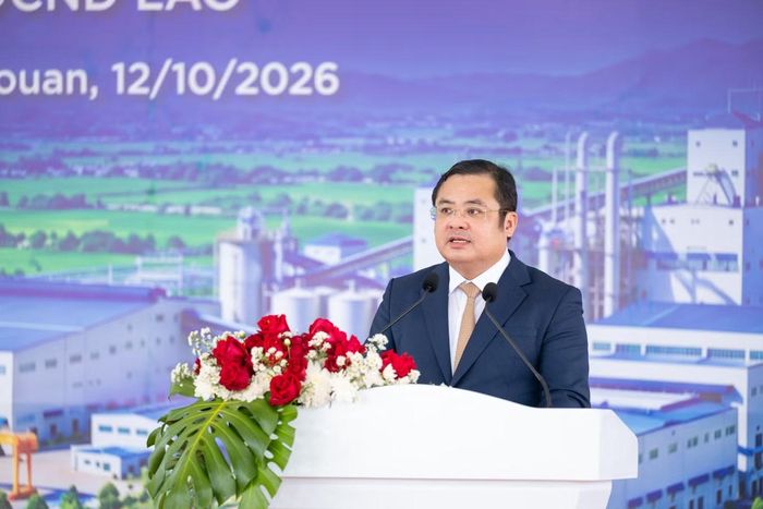 Chủ tịch HĐTV Vinachem Phùng Quang Hiệp phát biểu tại buổi lễ.