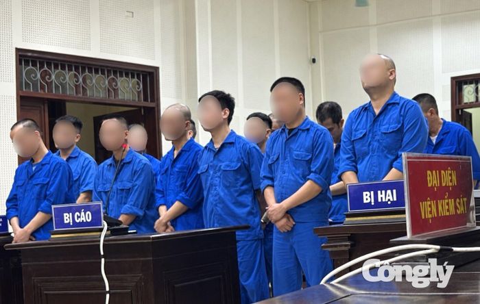 Các bị cáo tại phiên toà xét xử.