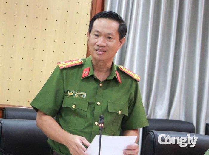Đại tá Nguyễn Nhật Trường, Phó Giám đốc Công an tỉnh An Giang thông tin kết quả triệt phá đường dây giả mạo khách sạn, resort để lừa đảo chiếm đoạt tài sản