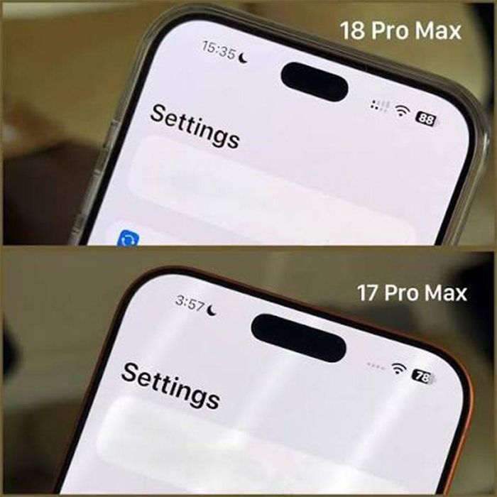 Dynamic Island thu nhỏ đáng kể trên iPhone 18 Pro Max so với iPhone 17 Pro Max.