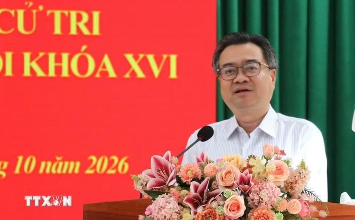 Ông Nguyễn Thanh Nghị, Ủy viên Bộ Chính trị, Bí thư Trung ương Đảng, Trưởng Ban Chính sách, Chiến lược Trung ương phát biểu. (Ảnh: Tường Quân/TTXVN)