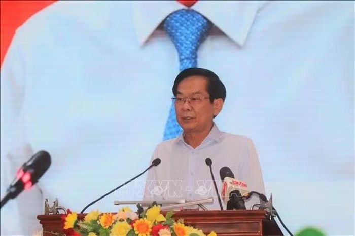 Đồng chí Đỗ Thanh Bình, Ủy viên Ban Chấp hành Trung ương Đảng, Bí thư Thành ủy, Trưởng Ban Chỉ đạo phát biểu tại hội nghị.