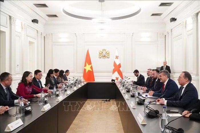 Tổng thống Gruzia Mikheil Kavelashvili tiếp Phó Chủ tịch nước Võ Thị Ánh Xuân đến chào xã giao.