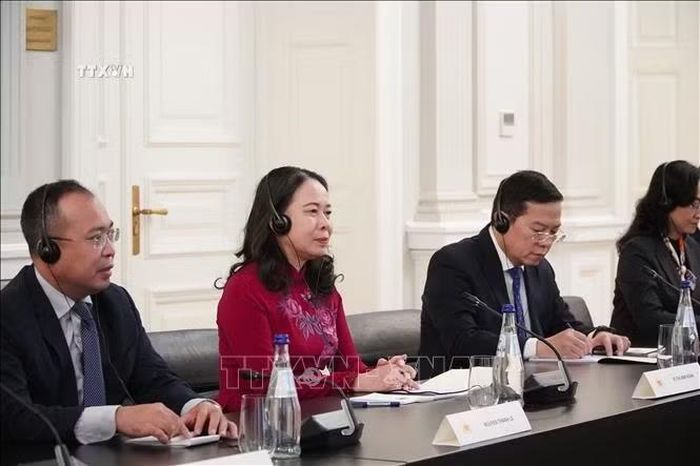 Phó Chủ tịch nước Võ Thị Ánh Xuân tại cuộc gặp.