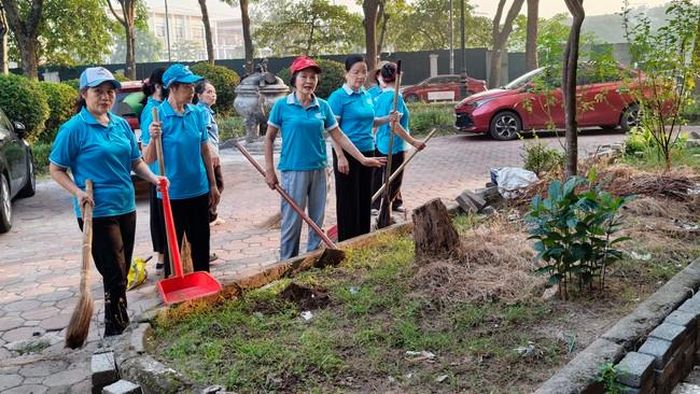 Khu vực vườn hoa tại chung cư K6, nơi từng tồn tại tình trạng rác thải gây mất mỹ quan.