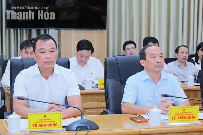 Chủ tịch UBND tỉnh Tô Anh Dũng và các đại biểu dự hội nghị.