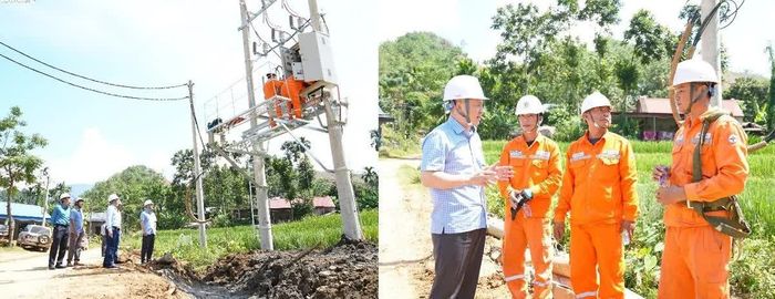 Từ cơ sở đến hiện trường, ông Hoàng Hải, Giám đốc Công ty Điện lực Thanh Hóa thường xuyên nắm bắt tình hình, tháo gỡ khó khăn và thúc đẩy tiến độ công việc.
