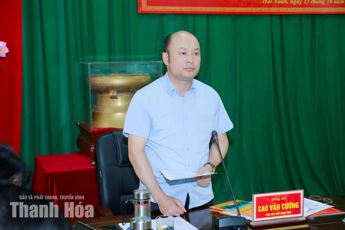 Phó Chủ tịch UBND tỉnh Cao Văn Cường phát biểu chỉ đạo tại hội nghị.