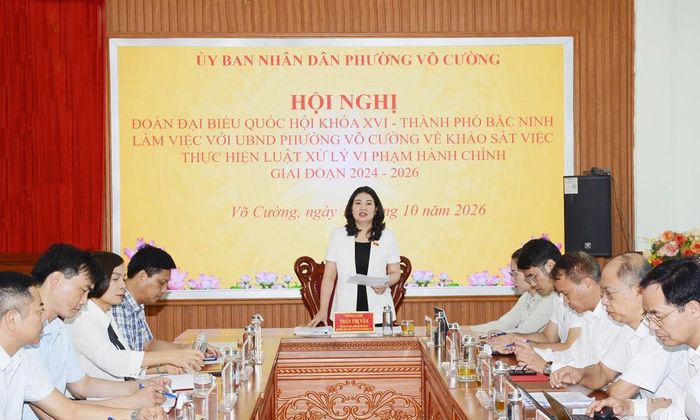  Đồng chí Trần Thị Vân chủ trì buổi làm việc.  