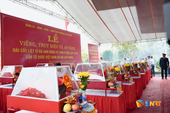 14 hài cốt liệt sĩ được tìm thấy từ ngày 2 đến 5/10 từ thông tin của người dân phường Hội An Đông. Ảnh: T.CÔNG