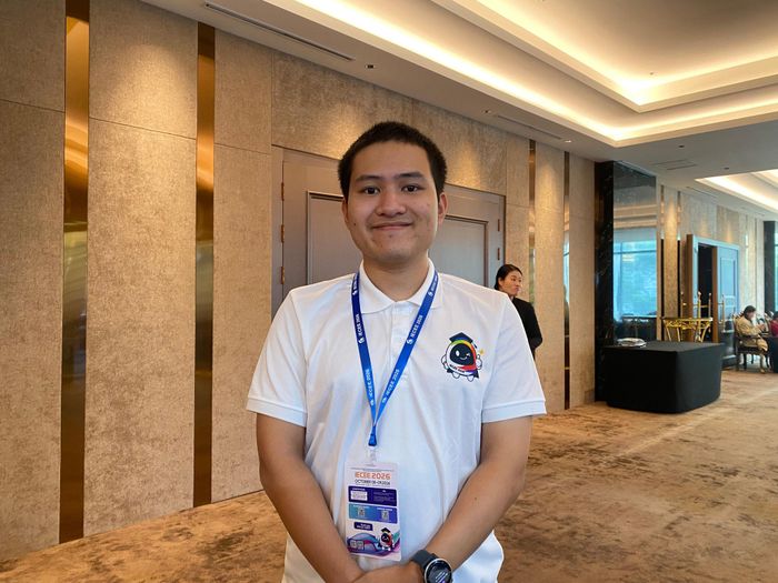 Nguyễn Duy Triết, sinh viên lớp 24E1, Trường Đại học Ngoại ngữ (Đại học Quốc gia Hà Nội). Ảnh: Triệu Mai