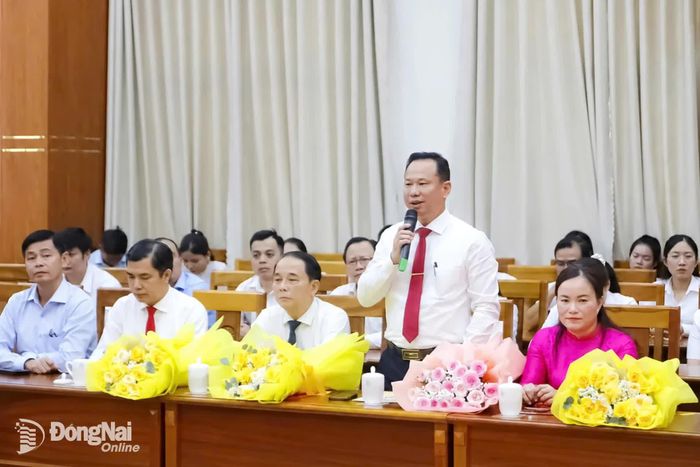 Đồng chí Nông Thanh Tuấn phát biểu nhận nhiệm vụ. Ảnh: Văn Truyên