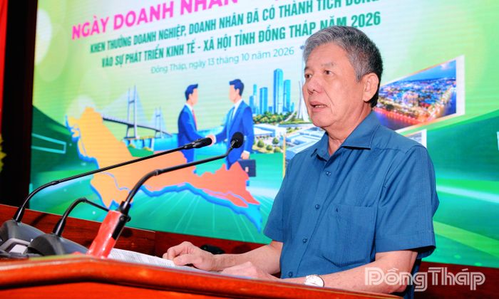 Đồng chí Ngô Chí Cường phát biểu tại buổi họp mặt.