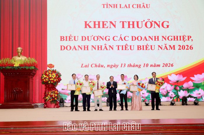 Đồng chí Tống Thanh Hải - Uỷ viên Ban Thường vụ Tỉnh uỷ, Phó Chủ tịch Thường trực UBND tỉnh tặng Bằng khen của Chủ tịch UBND tỉnh cho các cá nhân.