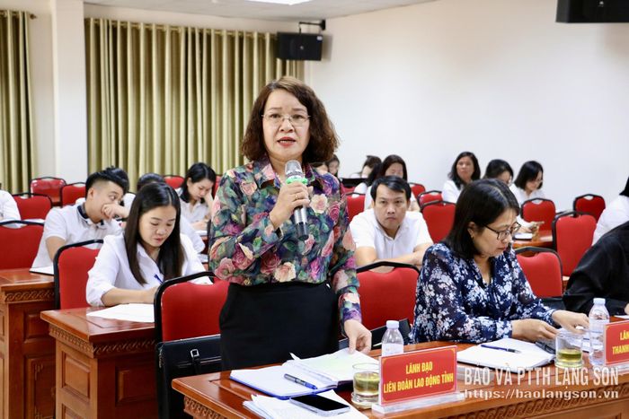 Lãnh đạo Liên đoàn Lao động tỉnh phát biểu tại hội nghị
