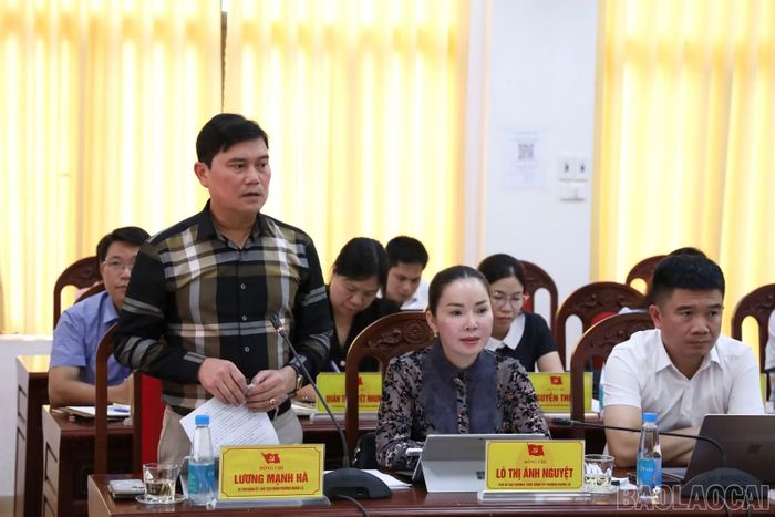 Các đại biểu phát biểu tại hội nghị.