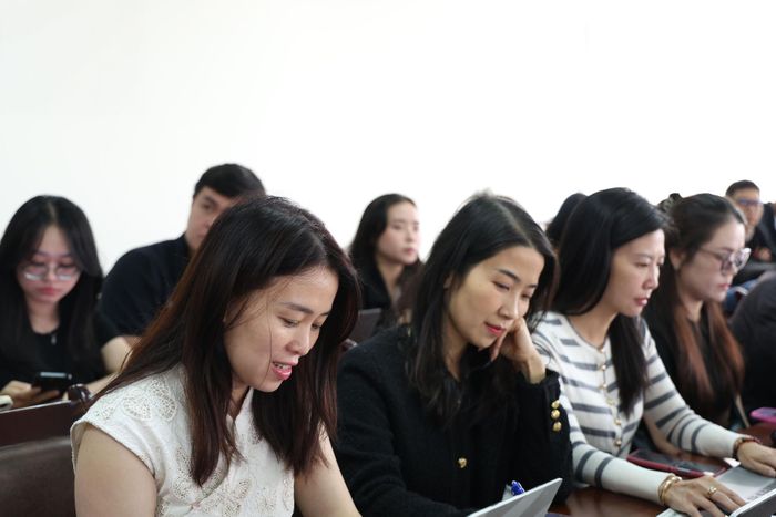 Học viên tham gia tại điểm cầu Trung tâm hành chính tỉnh