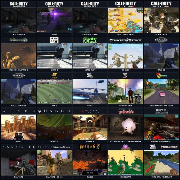 Danh sách các tựa game nổi bật được dựng lại trên nền web. Ảnh: RadiantOpti/X.