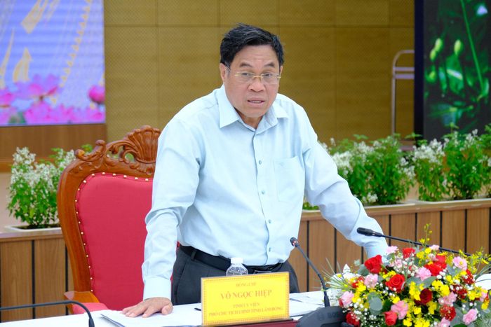 Đồng chí Võ Ngọc Hiệp, Tỉnh ủy viên, Phó Chủ tịch UBND tỉnh Lâm Đồng phát biểu kết luận tại hội nghị