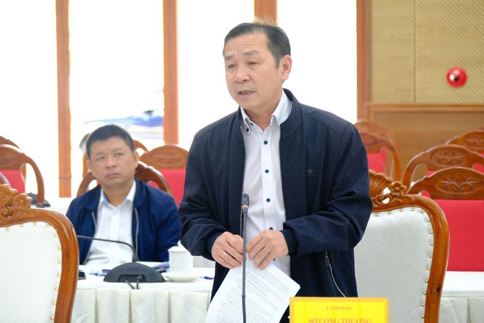 Ông Biện Tấn Tài, Phó Giám đốc Sở Công thương phát biểu tại hội nghị