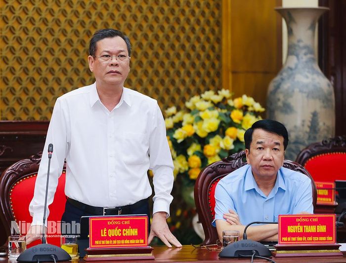 Đồng chí Lê Quốc Chỉnh, Phó Bí thư Tỉnh ủy, Chủ tịch HĐND tỉnh, Phó Trưởng BCĐ phát biểu tại hội nghị.