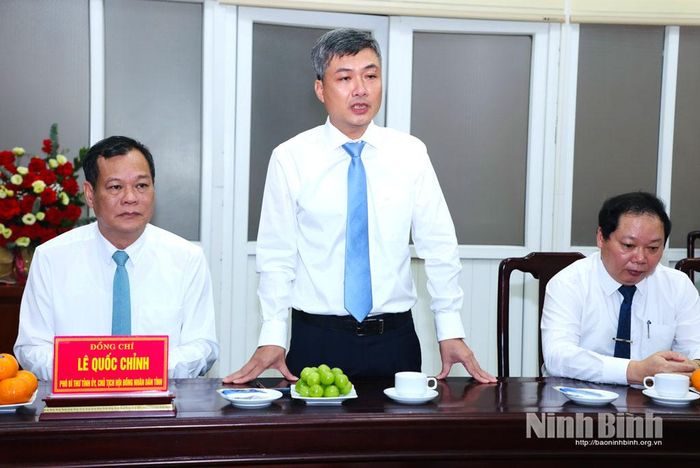 Đồng chí Phạm Duy Hưng, Ủy viên Ban Thường vụ Tỉnh ủy, Chánh Văn phòng Tỉnh uỷ phát biểu cảm ơn sự quan tâm của Tỉnh ủy, HĐND, UBND, Ủy ban MTTQ Việt Nam tỉnh.
