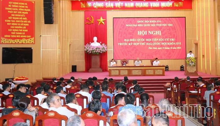 Toàn cảnh tiếp xúc cử tri tại xã Phù Ninh.