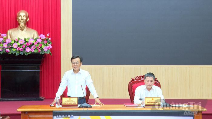Đồng chí Nguyễn Chiến Thắng, Phó Bí thư Tỉnh ủy, Chủ tịch Ủy ban MTTQ Việt Nam tỉnh phát biểu chỉ đạo tại buổi làm việc - Ảnh: N.L