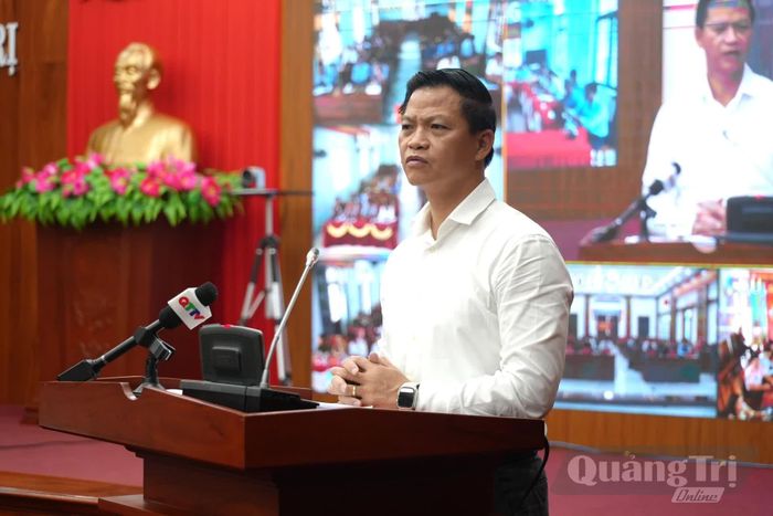 Đồng chí Vương Quốc Tuấn, Bí thư Tỉnh ủy, Trưởng ban Chỉ đạo phát biểu kết luận tại phiên họp - Ảnh: T.Đ