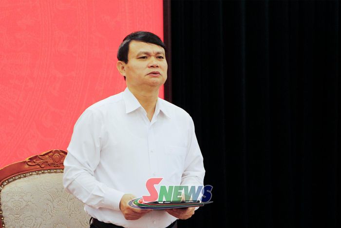 Đồng chí Phó Chủ tịch UBND tỉnh phát biểu tại cuộc làm việc.