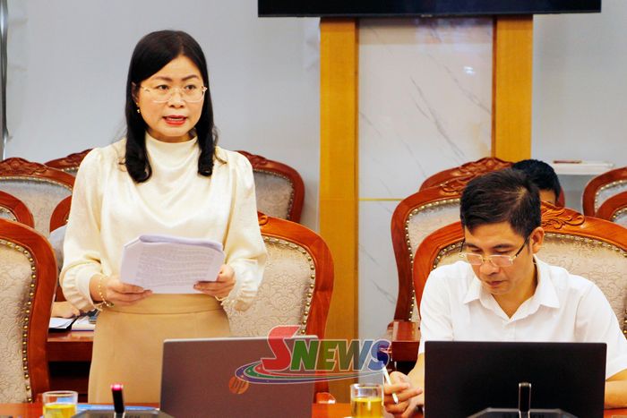 Lãnh đạo Sở Khoa học và công nghệ phát biểu tại cuộc làm việc.