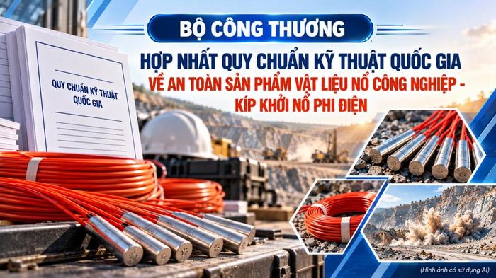 Bộ Công Thương ban hành Văn bản hợp nhất số 92/2026/VBHN-TT-BCT, hợp nhất quy định về Quy chuẩn kỹ thuật quốc gia về an toàn sản phẩm vật liệu nổ công nghiệp - kíp khởi nổ phi điện (cuộn dây LIL). Ảnh minh họa.
