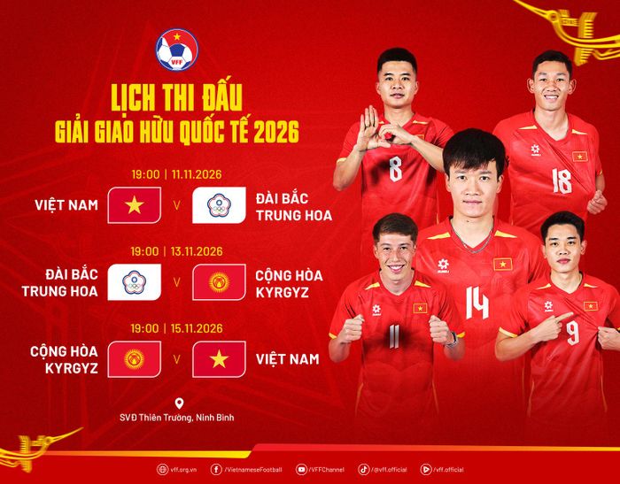 Lịch thi đấu của tuyển Việt Nam trong tháng 11 (Ảnh: VFF). 