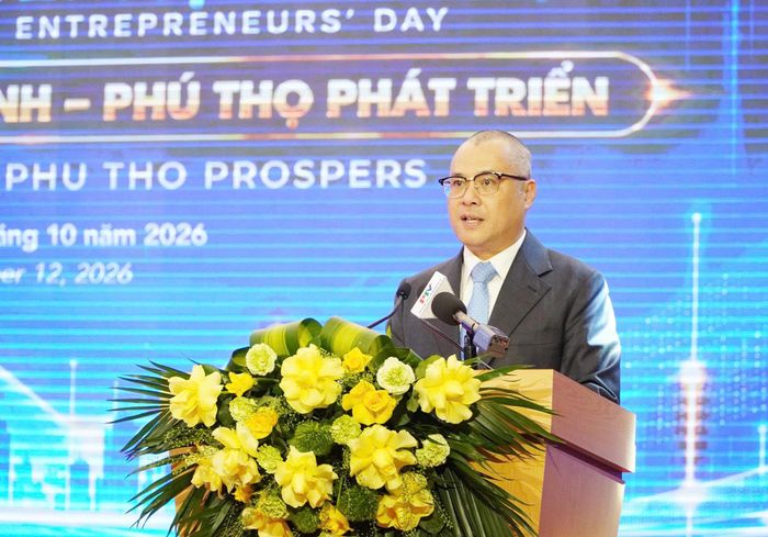 Bí thư Tỉnh ủy Phú Thọ Phạm Đại Dương phát biểu tại hội nghị gặp mặt các doanh nhân ngày 13/10.