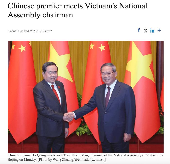 Ảnh chụp màn hình bài viết trên China Daily