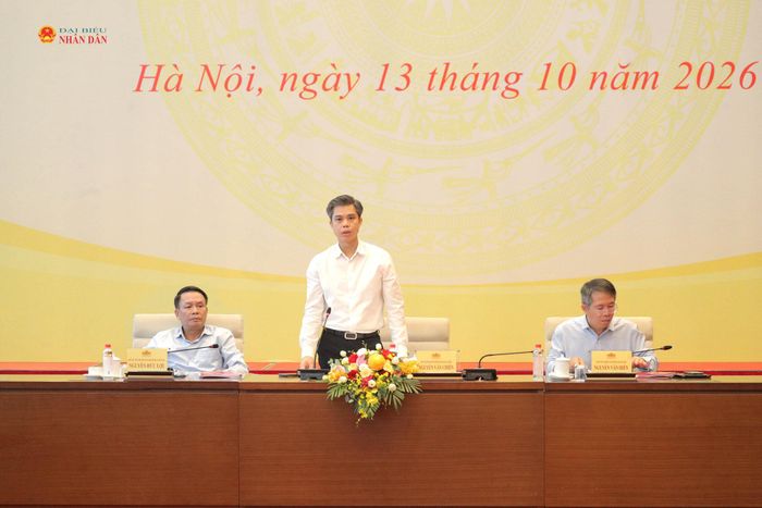 Phó Trưởng Ban Tuyên giáo Trung ương Nguyễn Văn Chiến phát biểu tại hội nghị. Ảnh: Hồ Long