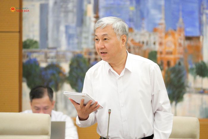 Phó Chủ nhiệm Ủy ban Công tác đại biểu Trần Văn Lâm phát biểu tại phiên họp