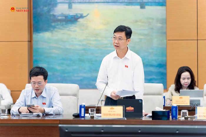 ĐBQH hoạt động chuyên trách tại Ủy ban Quốc phòng, An ninh và Đối ngoại Phạm Đức Hoài phát biểu