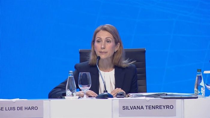 Bà Silvana Tenreyro, Cố vấn Kinh tế kiêm Giám đốc Vụ Nghiên cứu của IMF. Ảnh chụp màn hình
