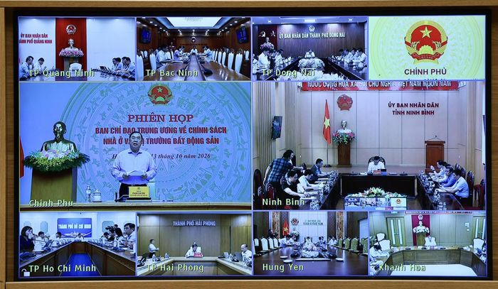  Các địa phương tham dự trực tuyến phiên họp. Ảnh: VGP. 